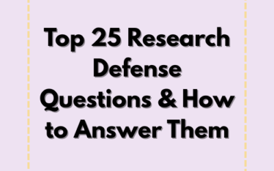 Top 25 Research Defense Questions & How to Answer Them