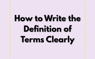 How to Write the Definition of Terms Clearly